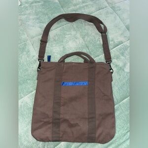 Armani Exchange Brown Messenger Bag with Blue Detail